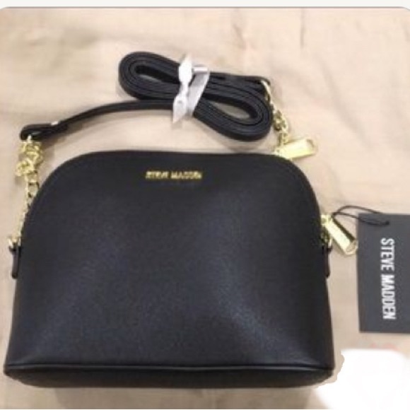 STEVE MADDEN BDAREN NYLON BLACK DOME BAG. MATTE BLACK. TRENDY+CHIC. NWTS. - Picture 4 of 15